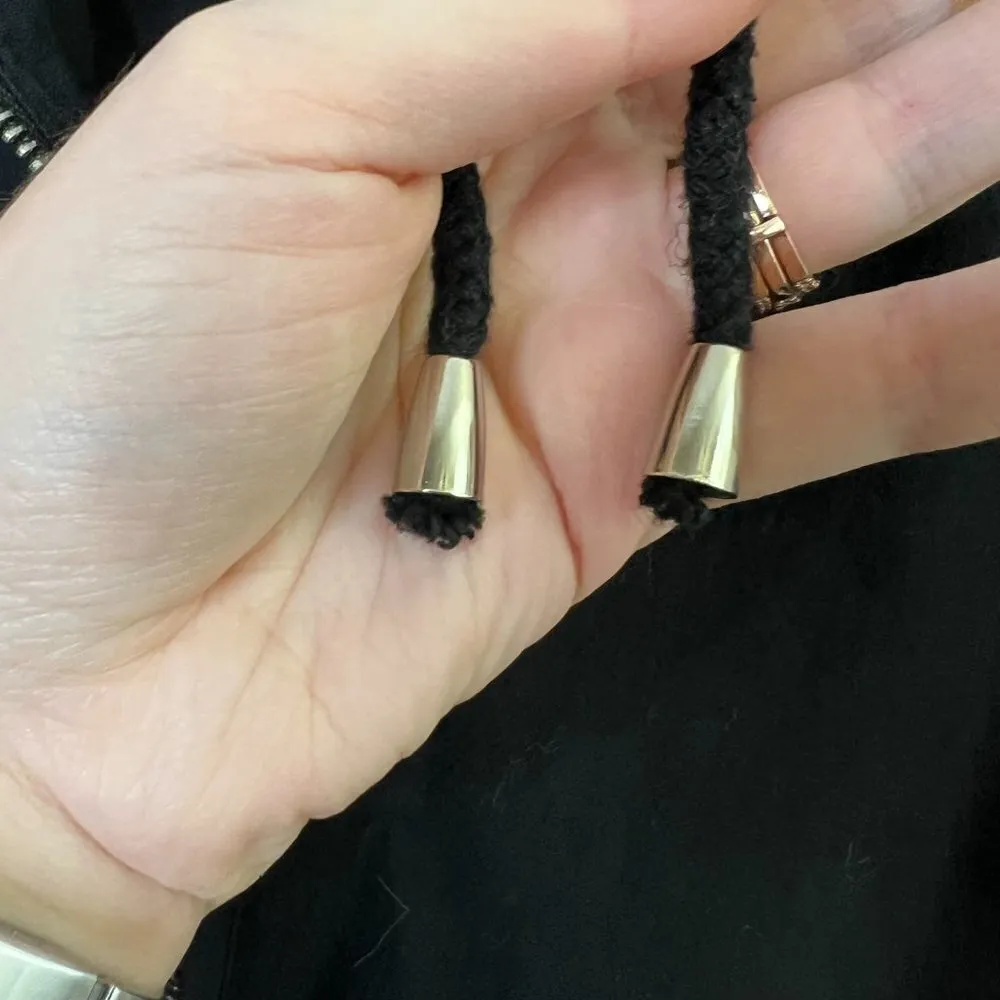 Entro Floral Embroidered Crochet Zip Up Hoodie Hooded Sweatshirt 100% Cotton - Image 4