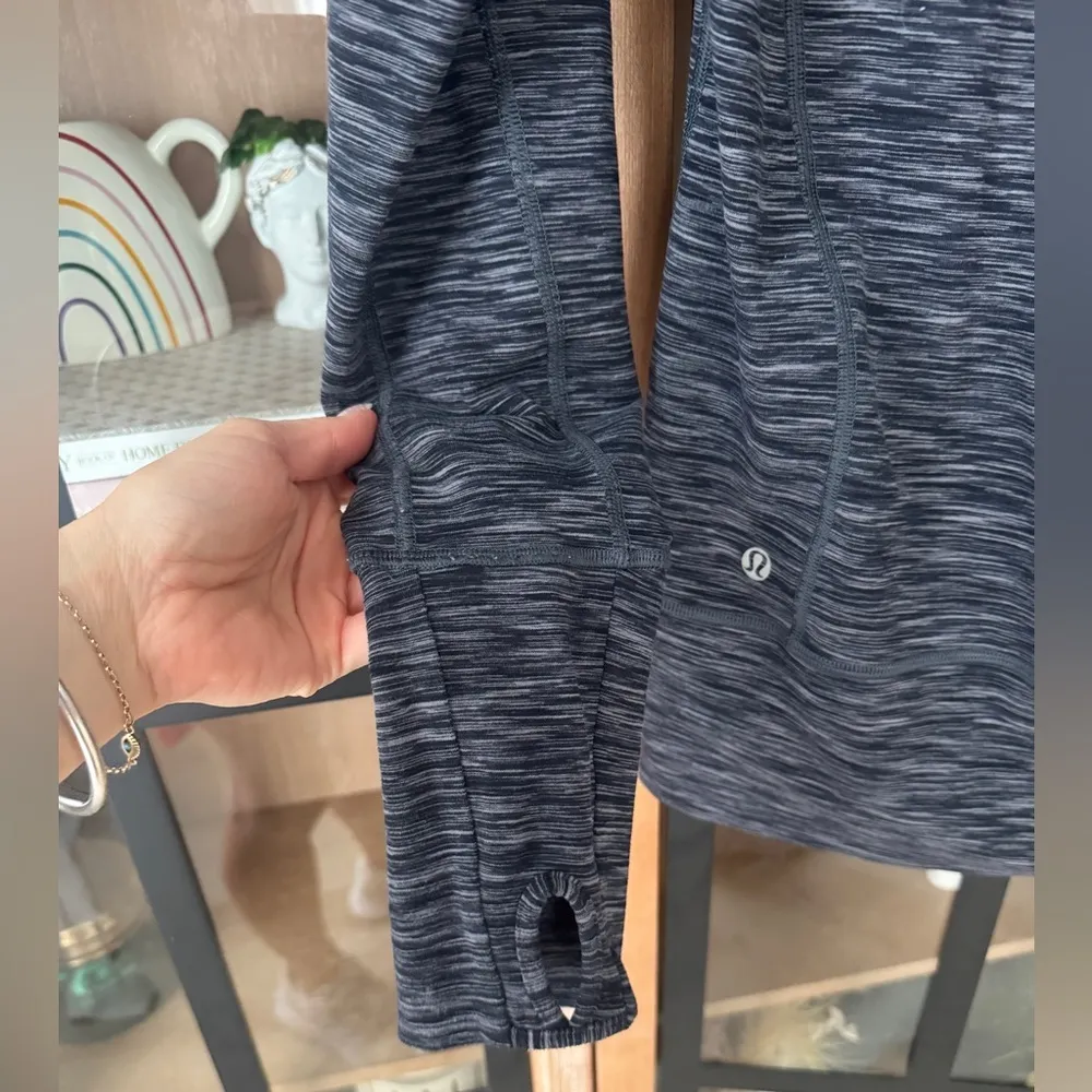 Lululemon Stride Jacket hoodie full zipper up Wren Space Dye heathered charcoal - Image 11