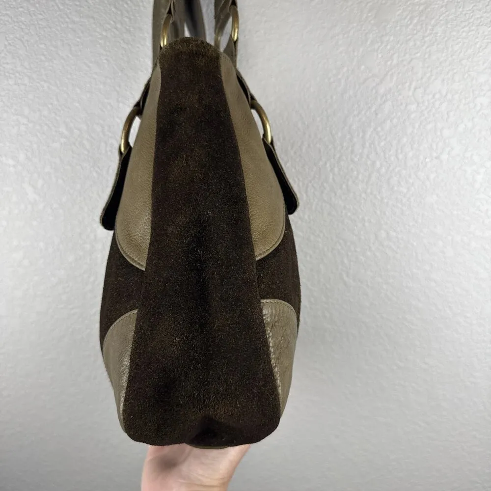 Jacqueline Jarrot Womens Vintage Brown Suede Leather Shoulder Bag Purse - Image 4