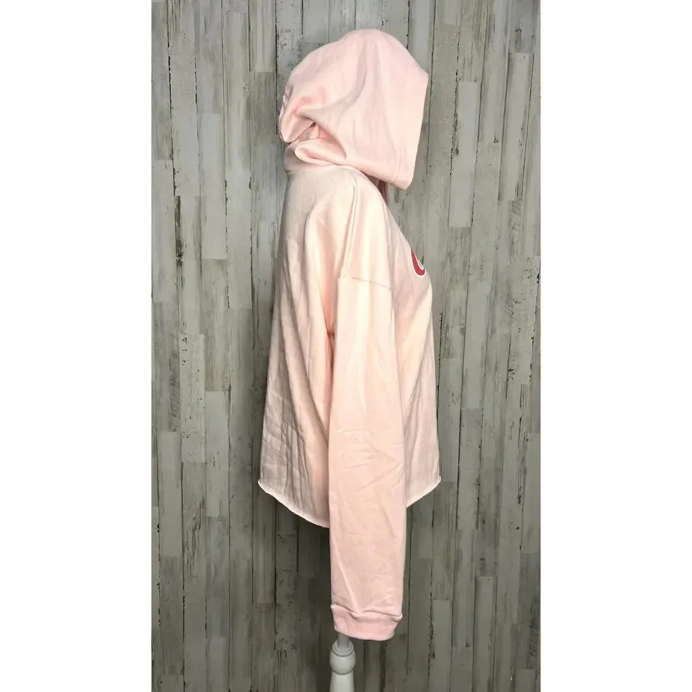Coca-Cola Women's XL Pink Cropped Hoodie Long Sleeve Pullover Casual‎ - Image 4