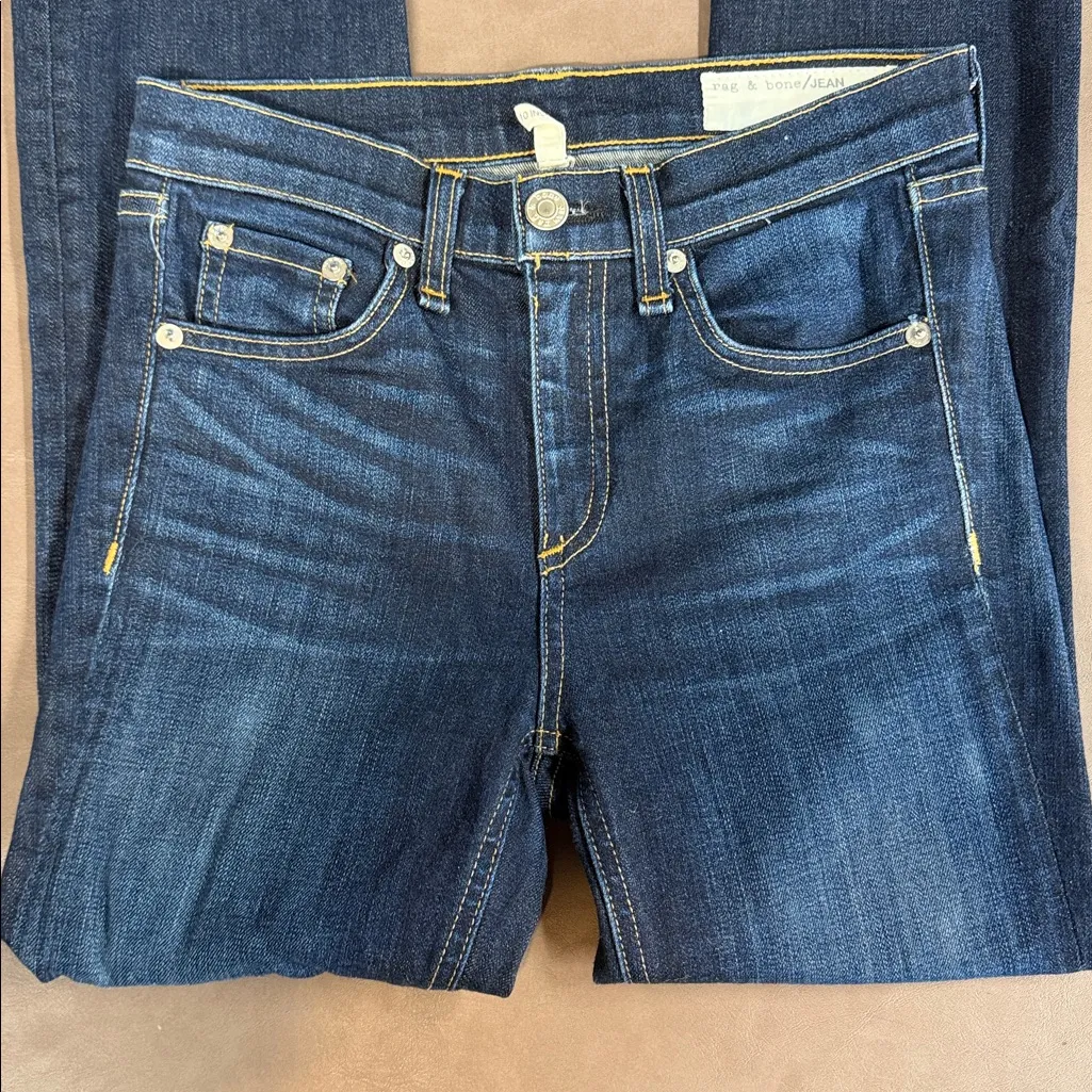 Rag & Bone Kensington Dark Blue 10” Crop Jeans Size 24 - Image 2