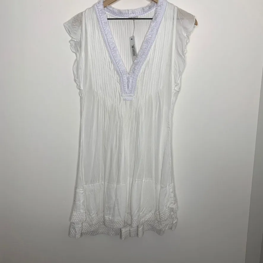 Poupette St Barth Sasha Mini Dress White New Womens Small - Image 3