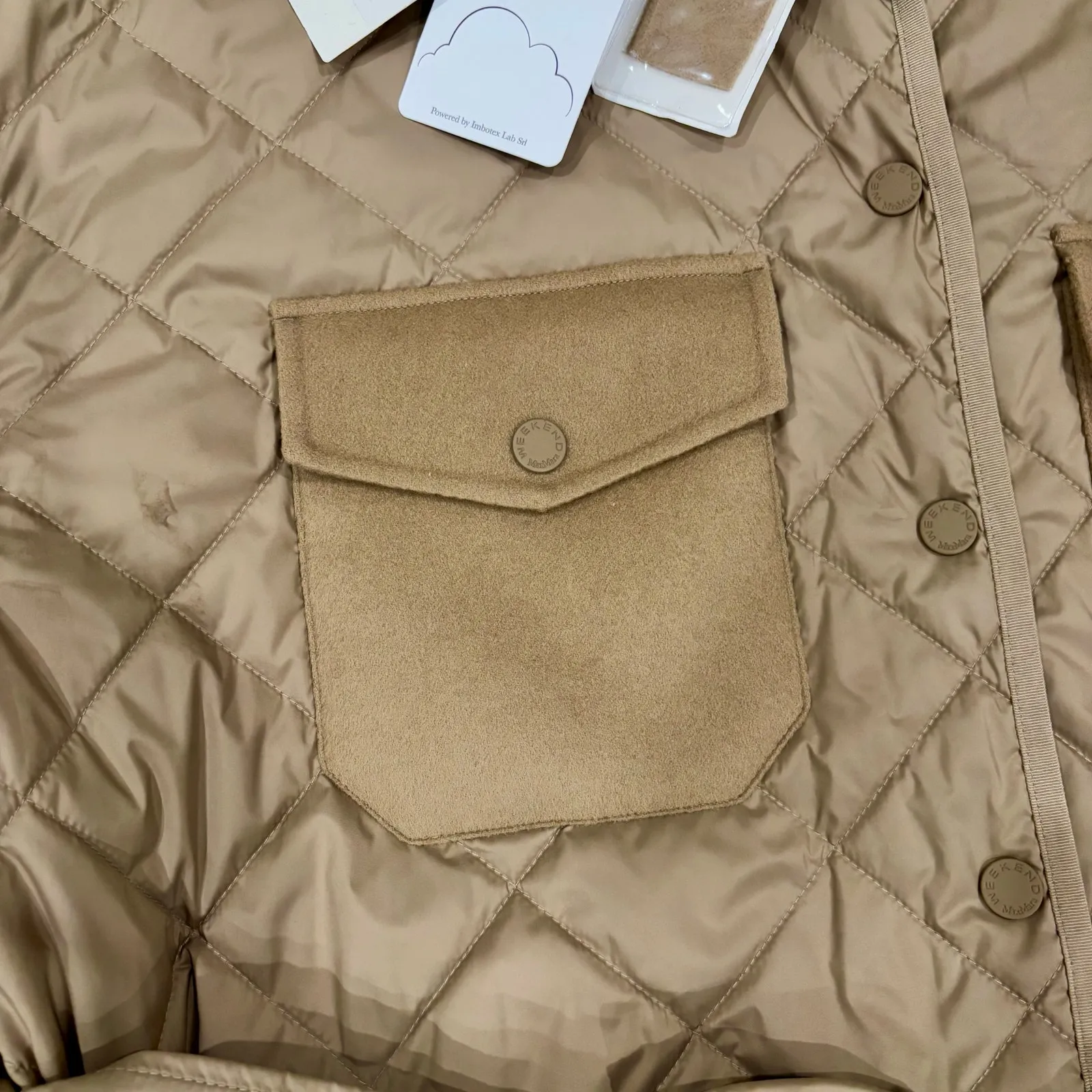 NWT Max Mara Weekend Size 12 Tan Wool Mixed Media Quilted Paprica Jacket $1025 - Image 9