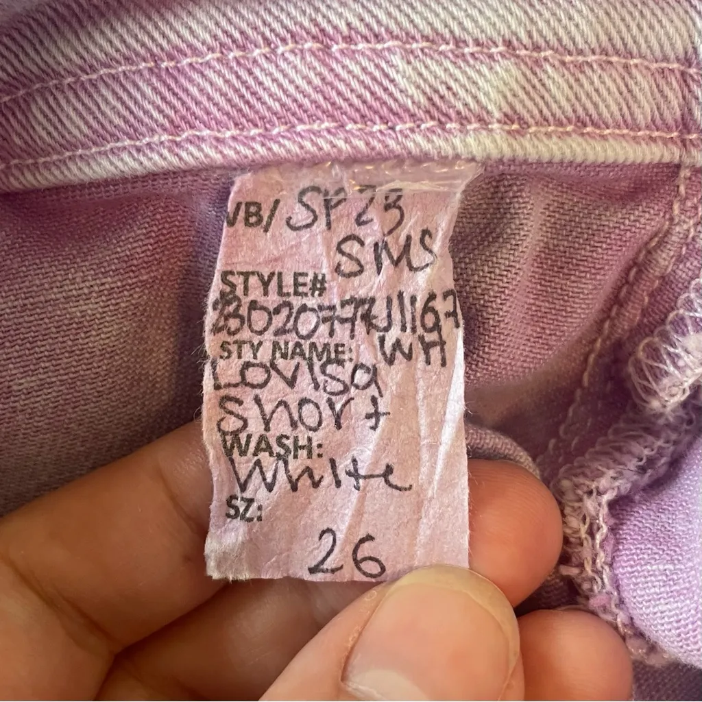 Veronica Beard Lovisa Short Cutoff Jean Shorts Denim Belted Tie Belt Purple - Image 6