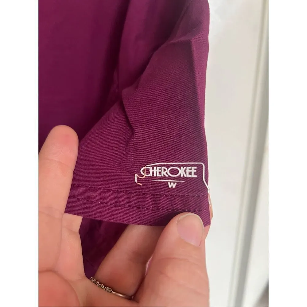 Cherokee Workwear Wine Scrub Top Woman’s Size Medium - Image 3