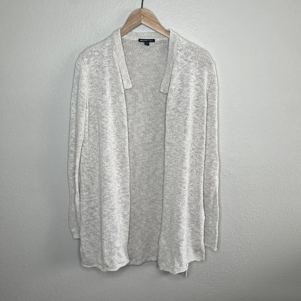 James Perse Los Angeles Beige Knit Cardigan Sweater Size 1 (S) Cotton Linen - Image 2