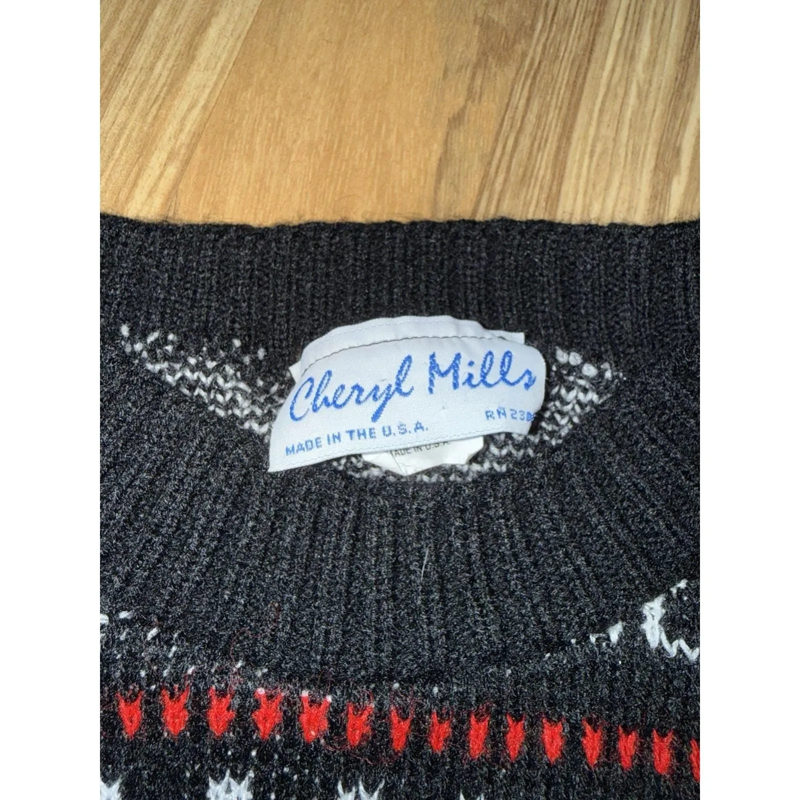 VTG 80's Cheryl Mills Women's Sweater Knit USA Coogi Style Fairy Isle Grandpa Size undefined - Image 3