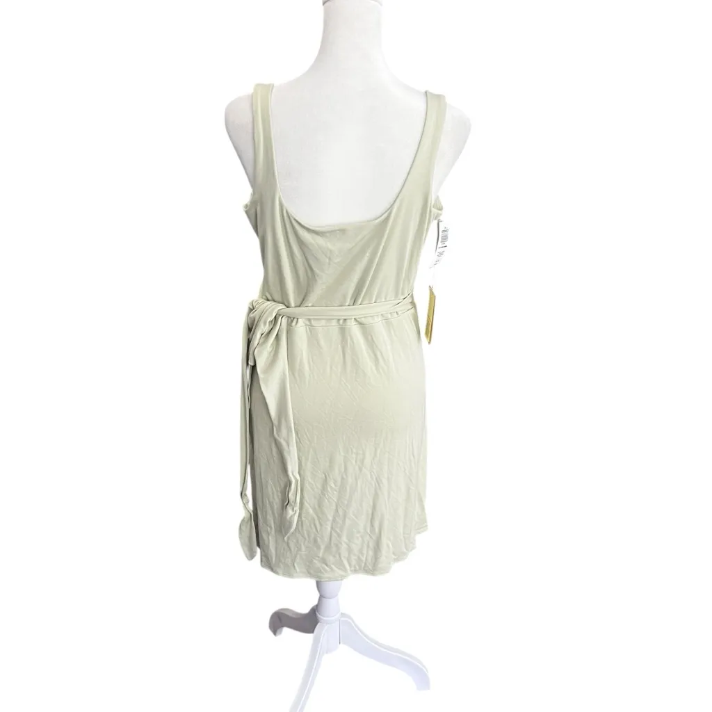 Aritzia Wilfred Saturn Mini Dress Pastel Sage Green Tie Wrap Detail NWT XL - Image 6