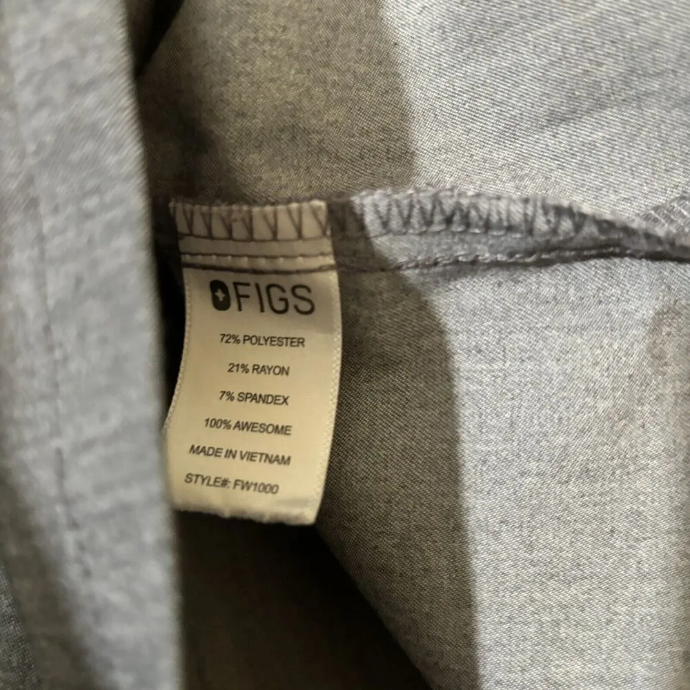 FIGS Technical Collection Scrub Top Womens Medium Gray Catarina One Pocket - Image 6