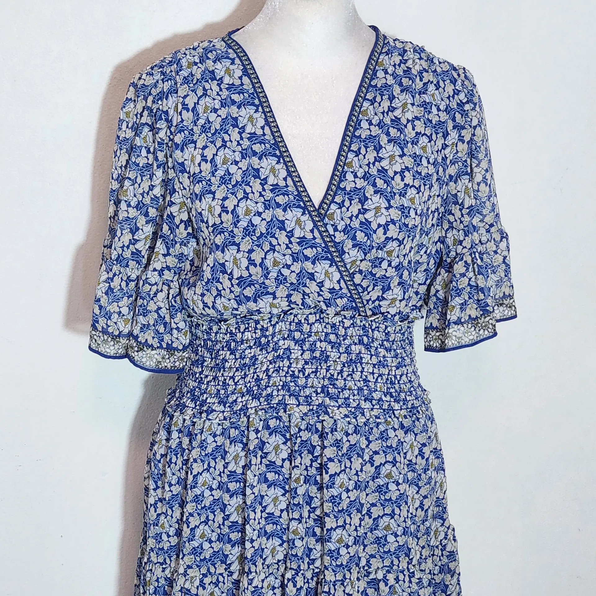 Max Studio Blue Floral Mini Dress Size Small Wedding Guest Dress - Image 4