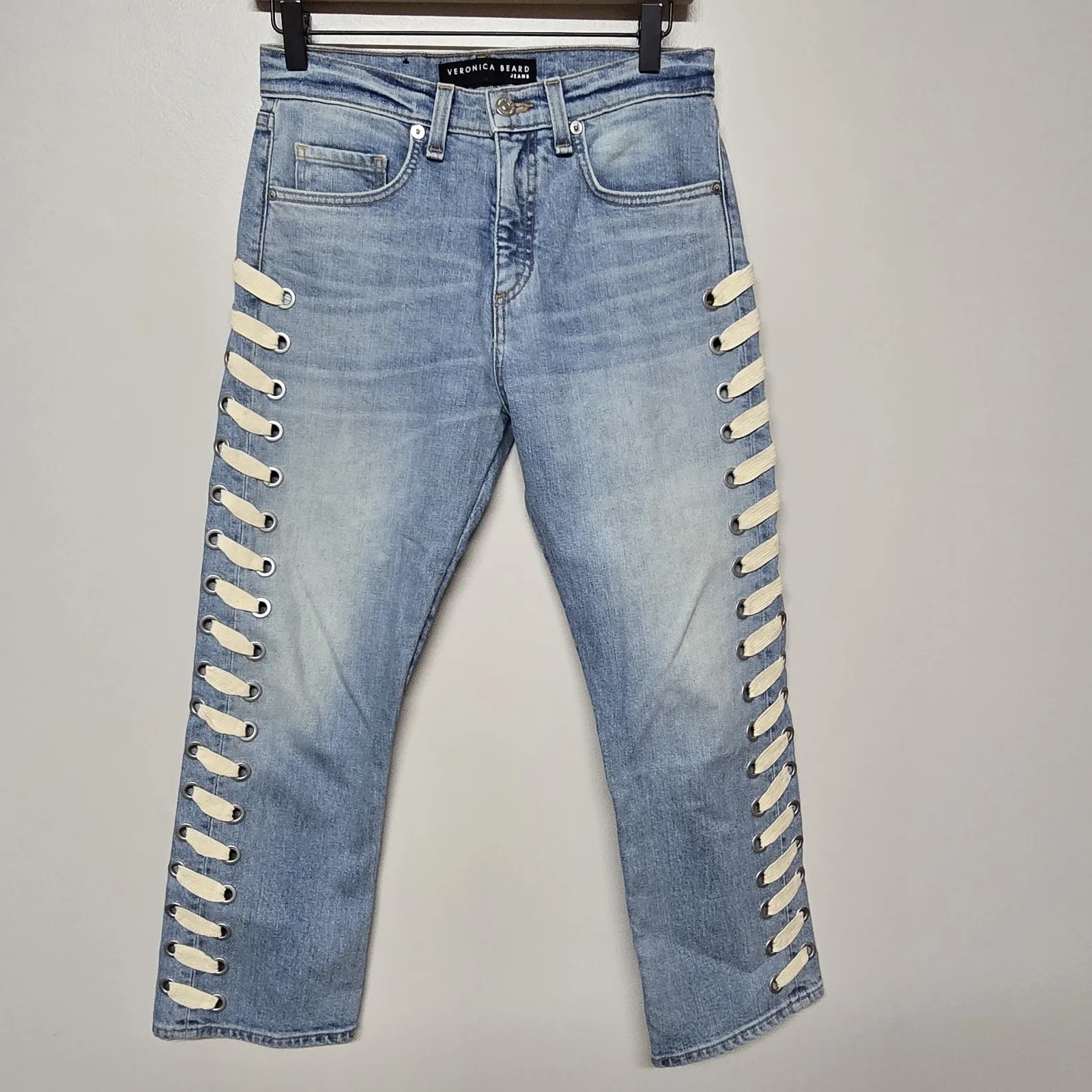 Veronica Beard Ines 10.75" Girlfriend Jean in Surfside High-Rise Cropped Size 26 - Image 2