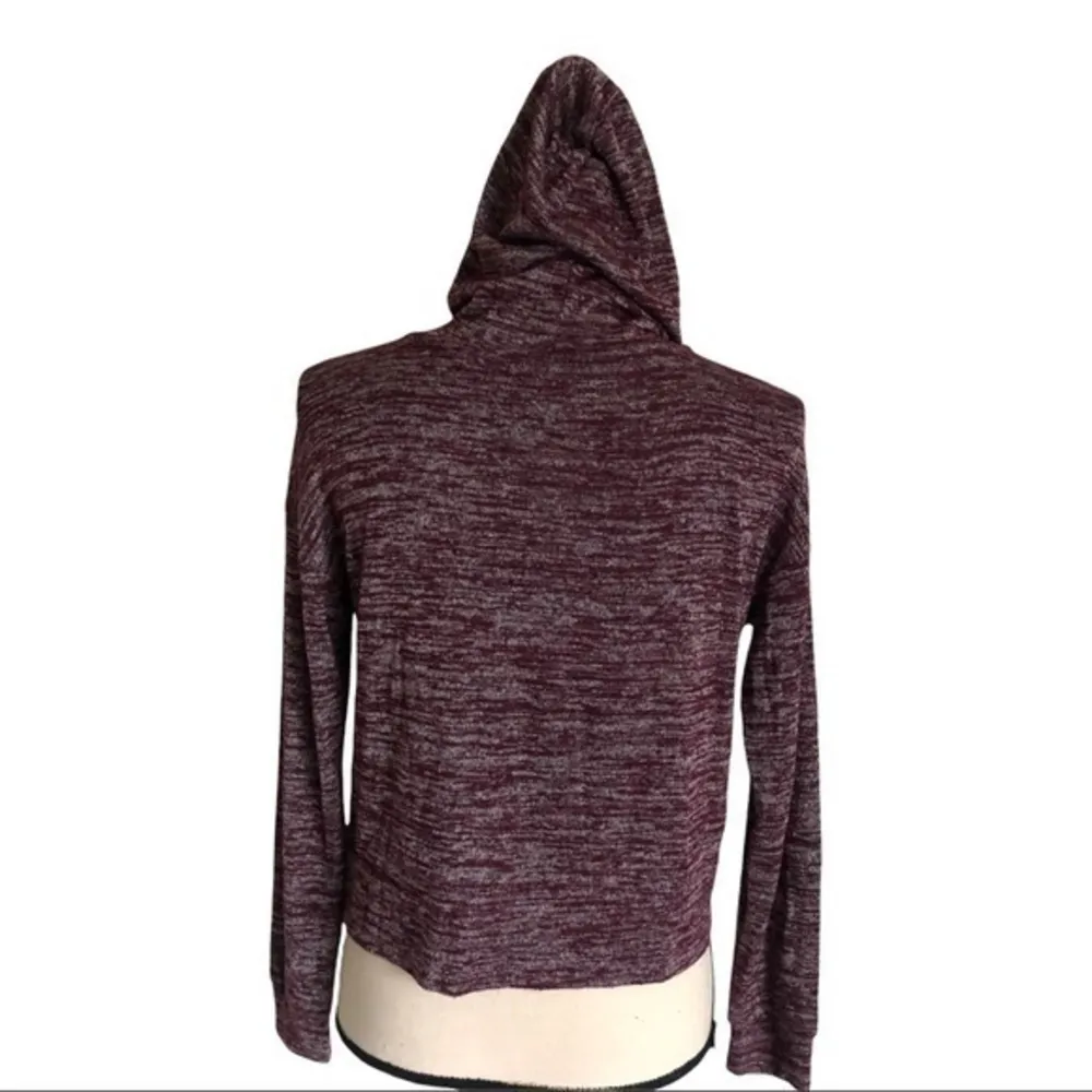 AEO Cropped Purple Light Weight Zip Up Sweatshirt With Hoodie Size XS - Image 2