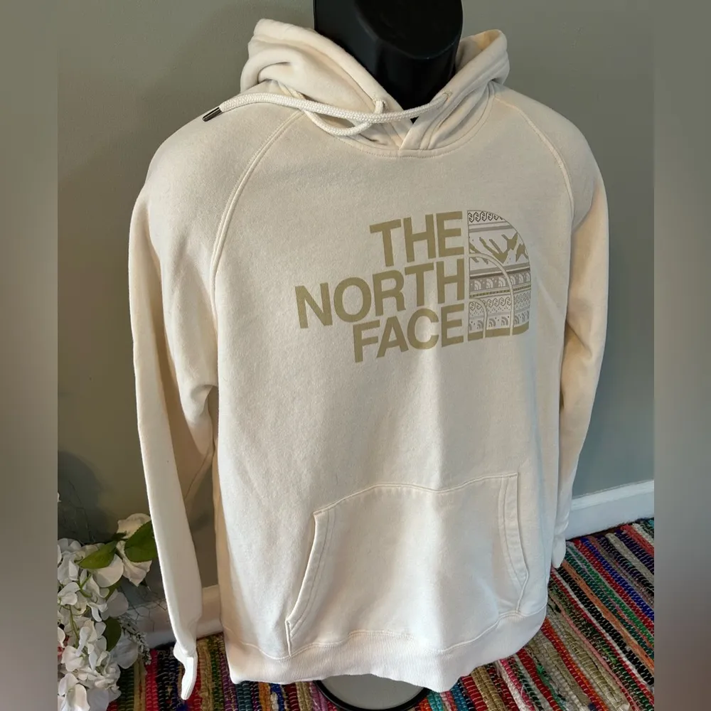 NEW The North Face Hooded Sweatshirt Cream Womens Large - Image 3