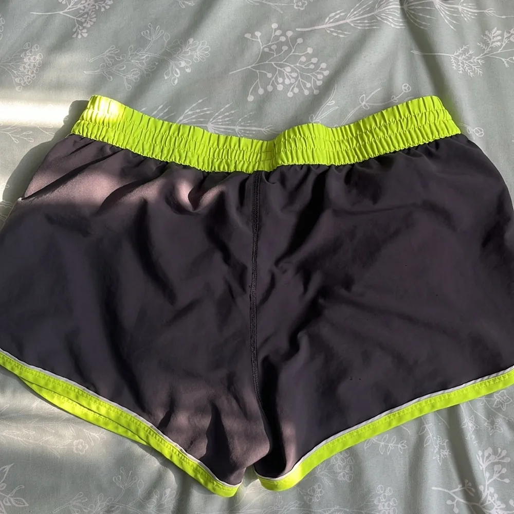 Gray & Neon Athletic Shorts — UNDER ARMOR Size Medium - Image 2