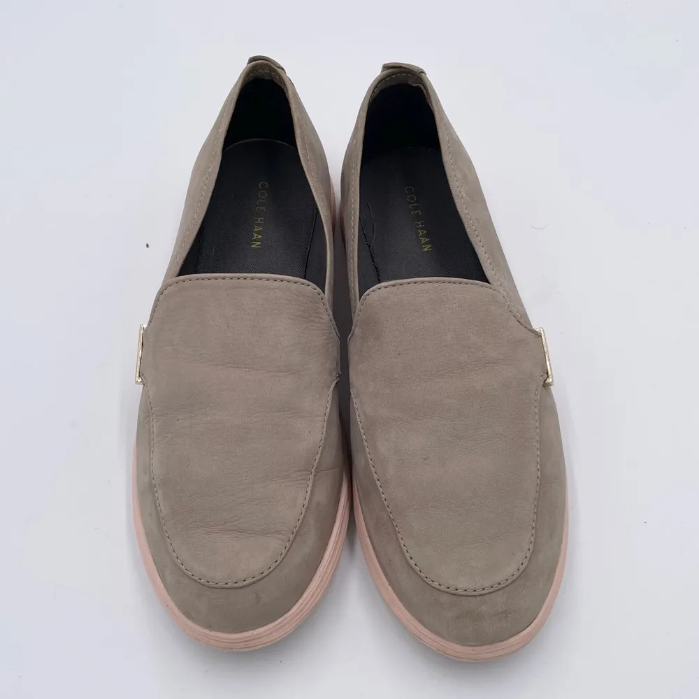 Cole Haan Ella Suede Loafers Taupe Grey Womens Size 8 Slip On Style Comfort Shoe - Image 4