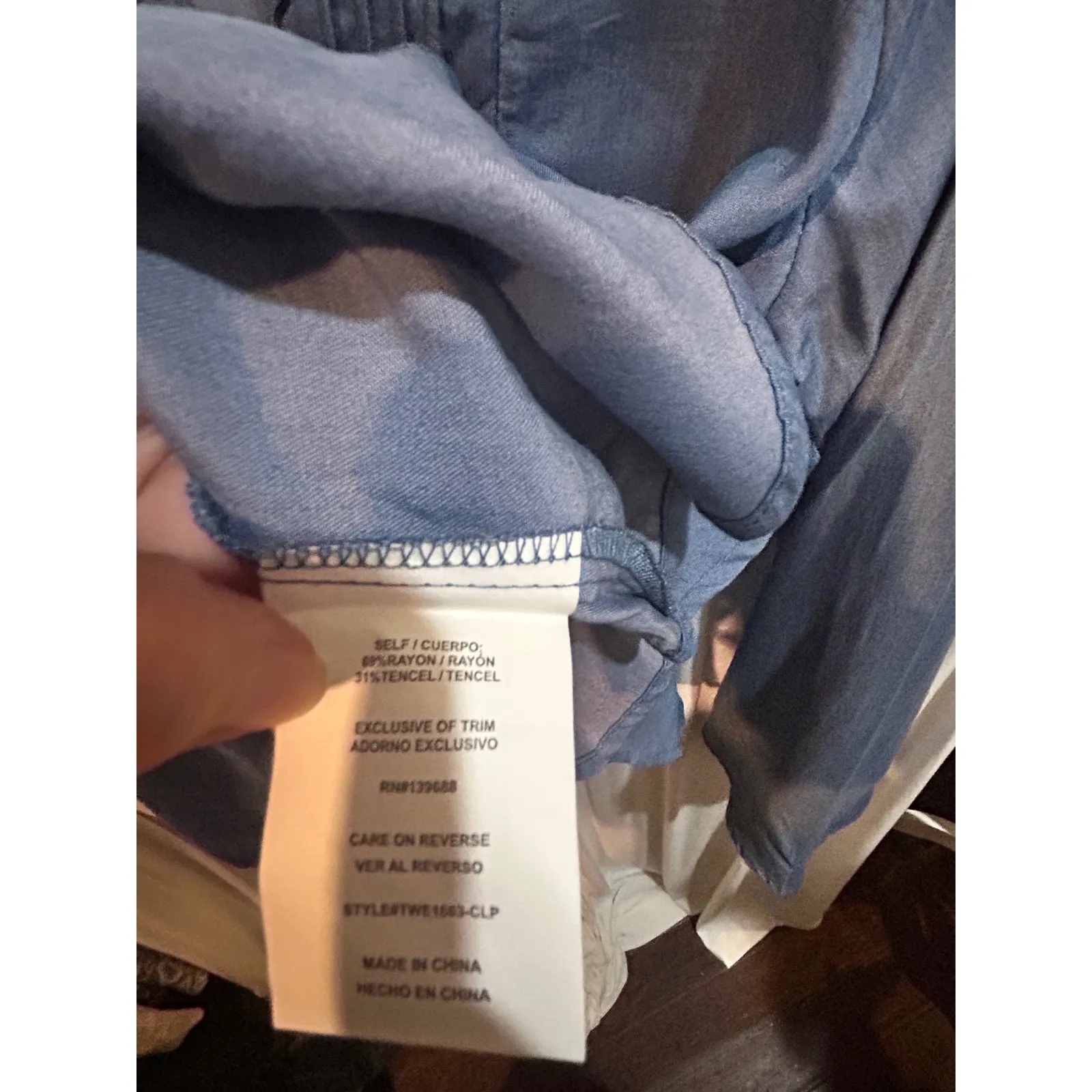 Alta Dena Blue Lace Up Peplum Top Long Sleeve Blouse‎ Womens - Image 10