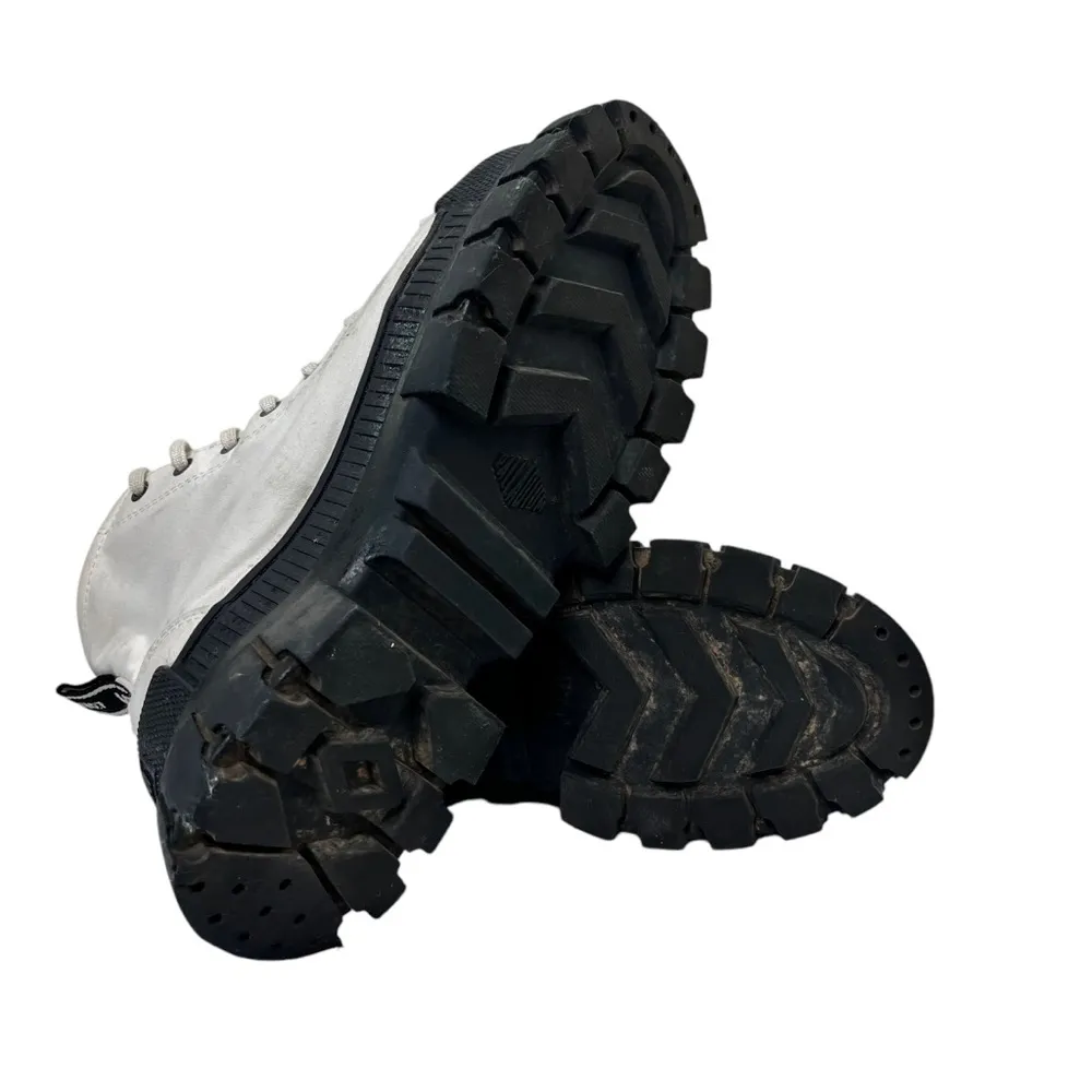 Palladium White Revolt High Top Textile Tractor Platform Sneakers Size 7.5 - Image 6