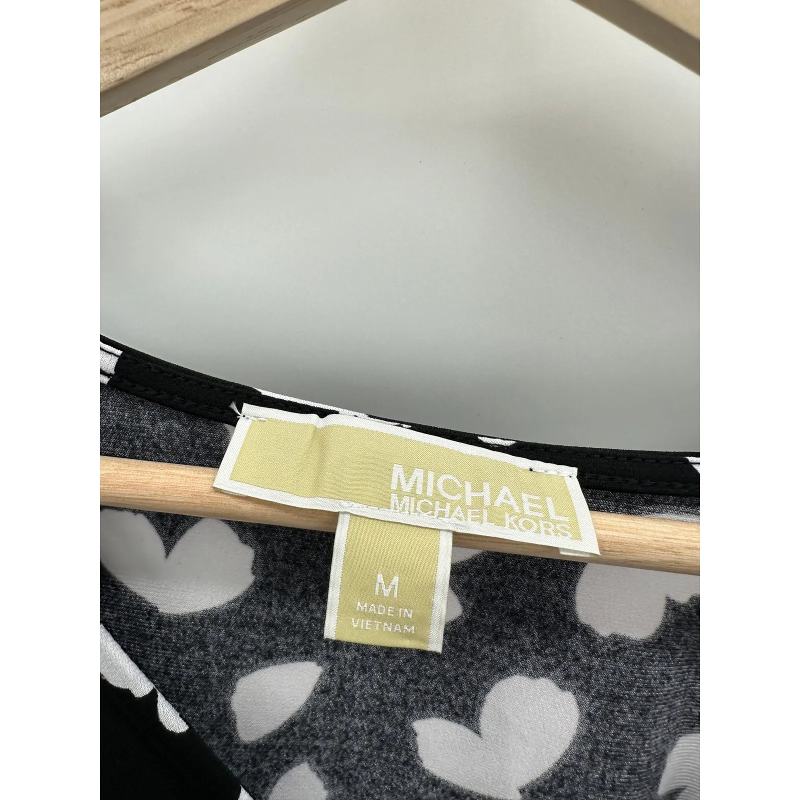 Michael Michael Kors Black White Printed Cold Shoulder Top Women's Size Medium M - Image 5