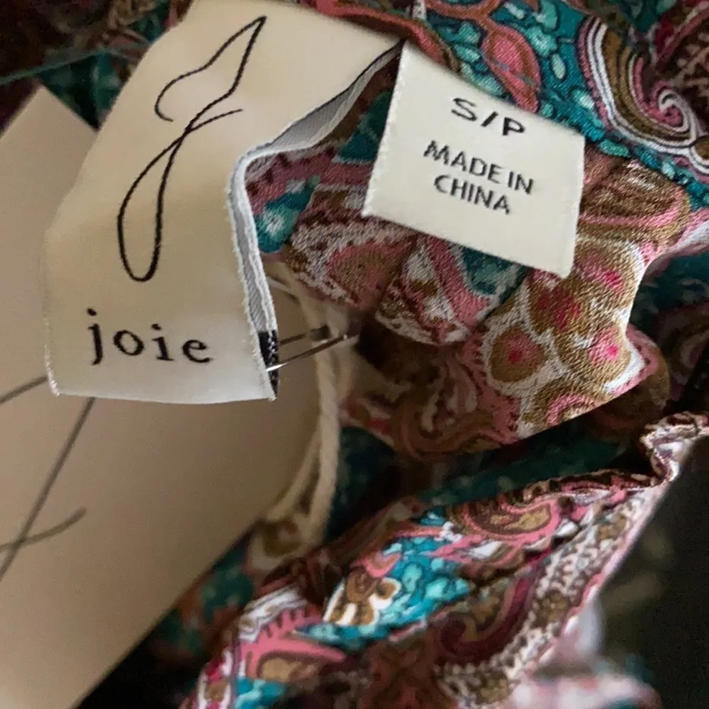 NWT Joie Mock Neck Jewel Tone Blouse | Small | Boho - Image 5