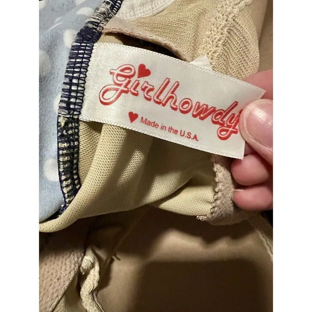 Girlhowdy Sandy Frock Polka Dot Halter Style 1pc Swimsuit Size 6 Girl Howdy Blue - Image 5