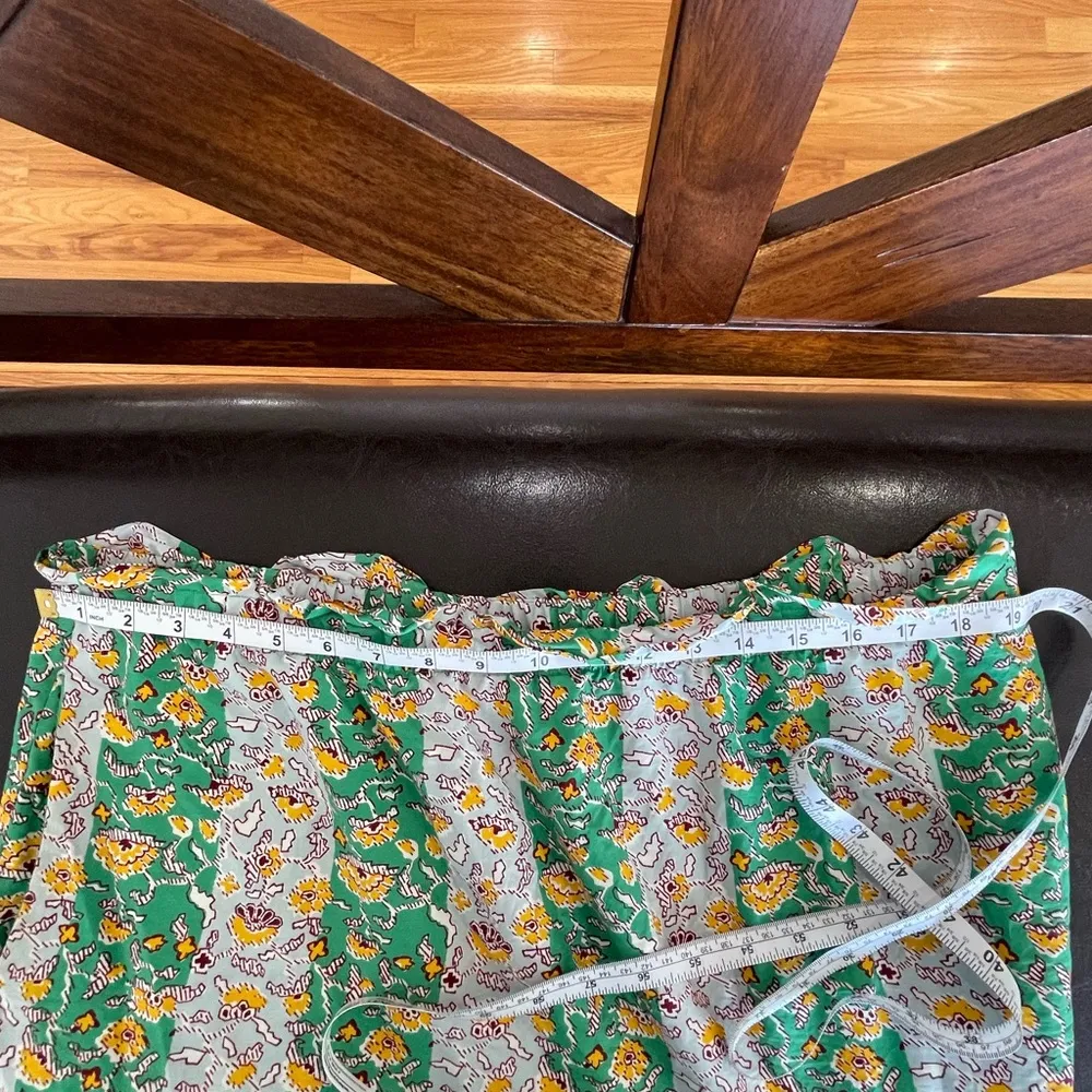 Rhode Target size extra large floral tired skirt festival office maxi midi work Green - Image 6