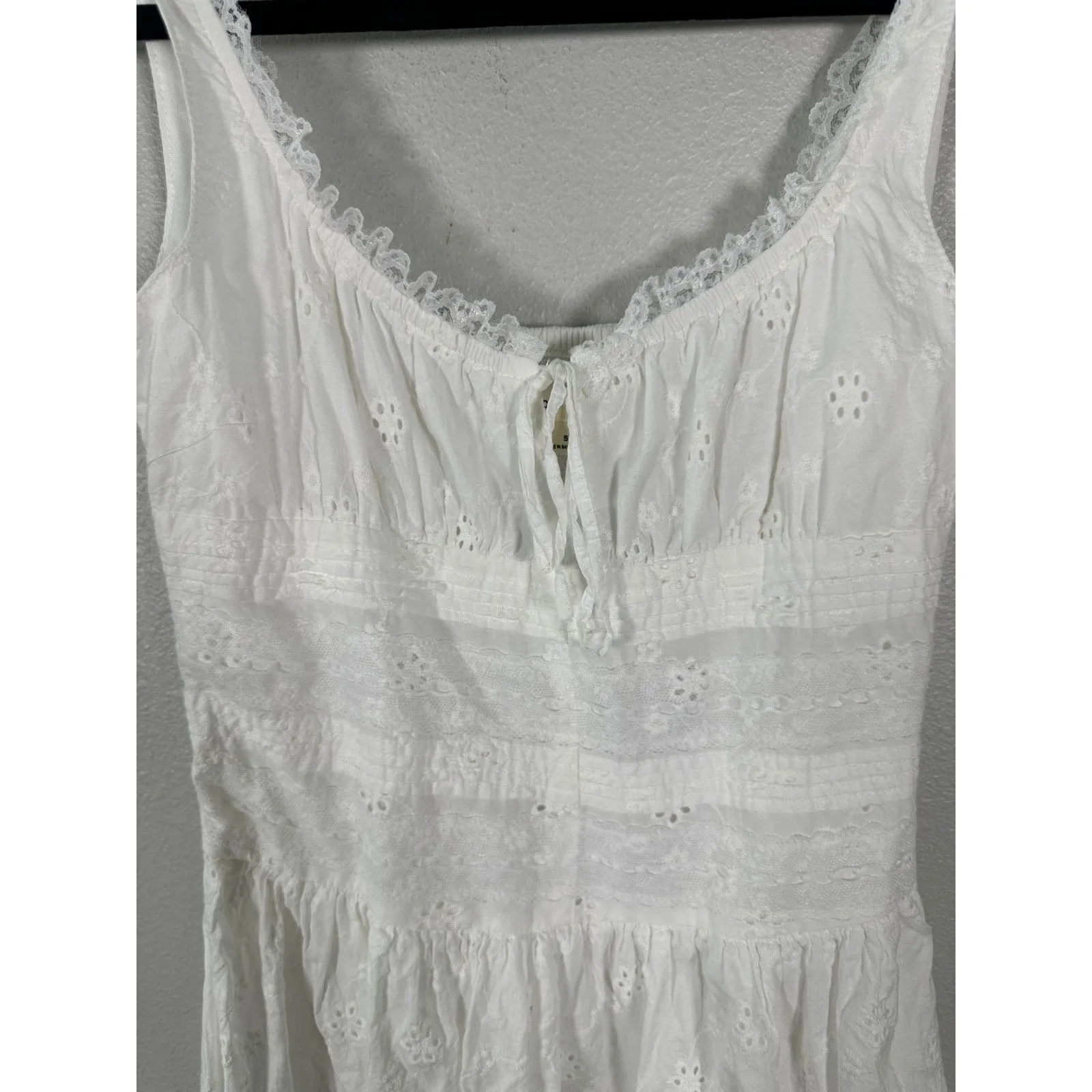 Aeropostale Eyelet Fit and Flare Boho Bohemian Fairy Ethereal Mini Dress Small - Image 6