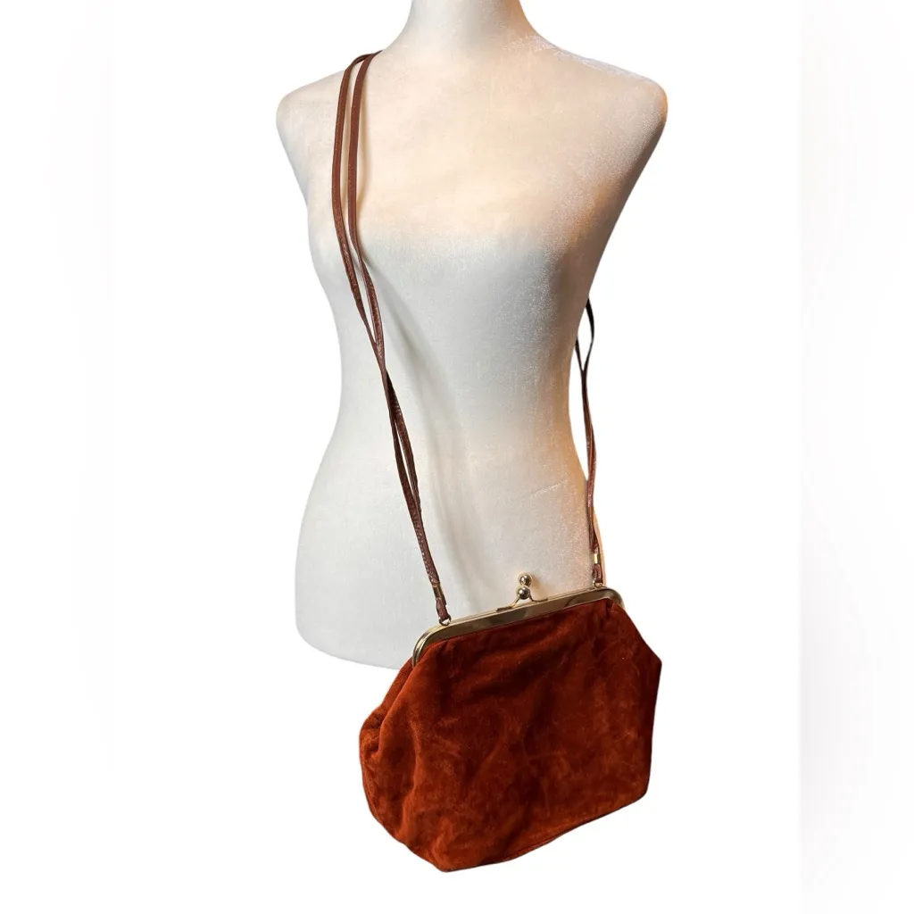 Coin purse Daniela sweet rust orange Italian crossbody clutch bag - Image 3