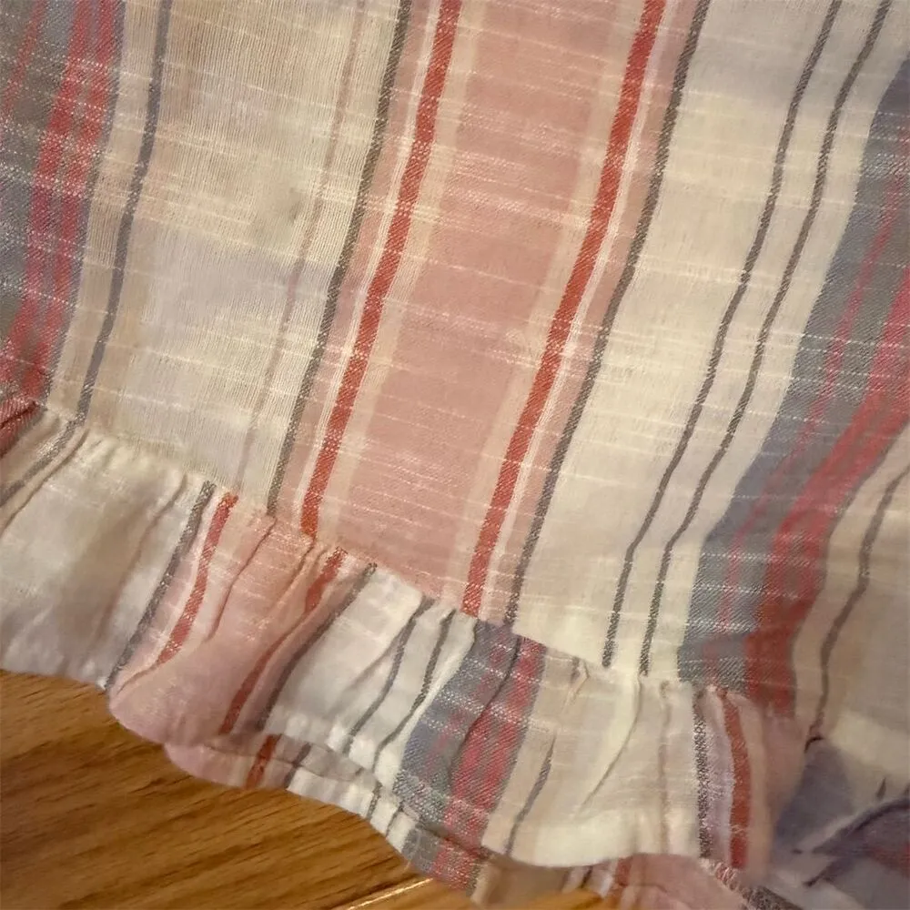 American Eagle Women's Striped Linen Shorts XS Multicolor Summer Casual - Image 3