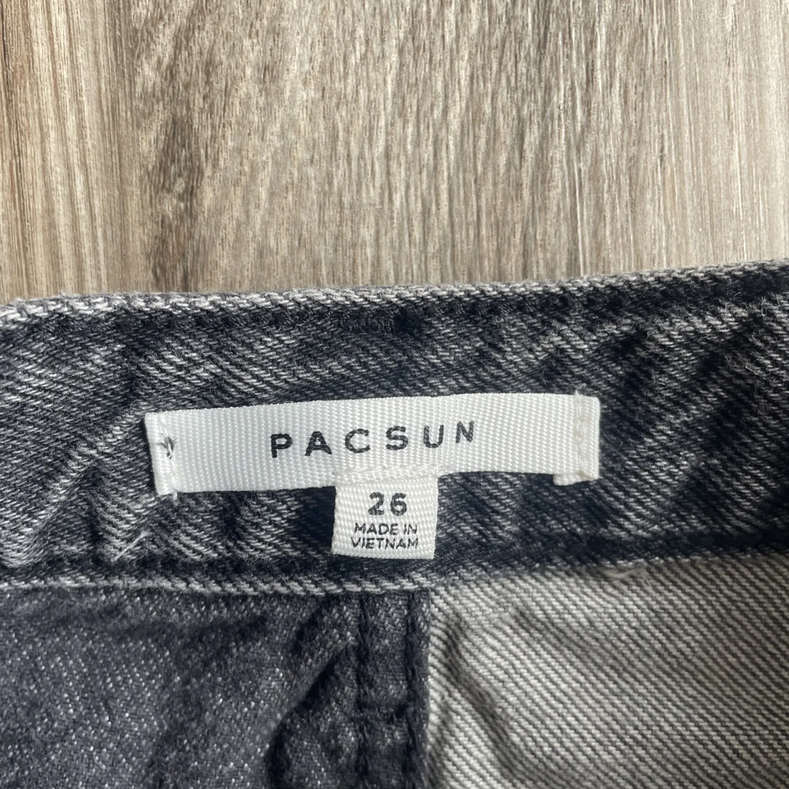 Pacsun Black Grey Wash Denim Mini Skirt Punk Emo Witchy Sz 26 Western‎ Hippie - Image 2