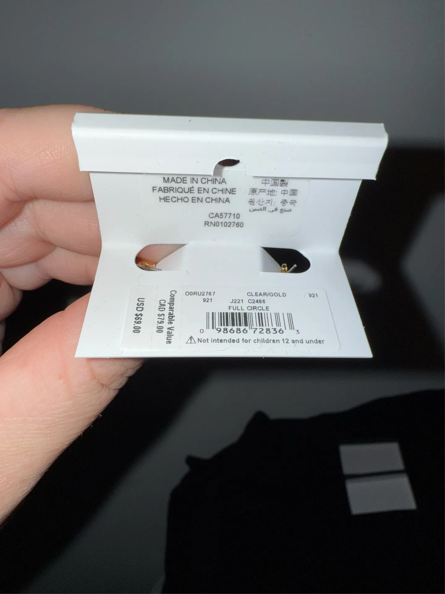 Kate Spade Gold Full Circle Earrings Rhinestone - Image 3