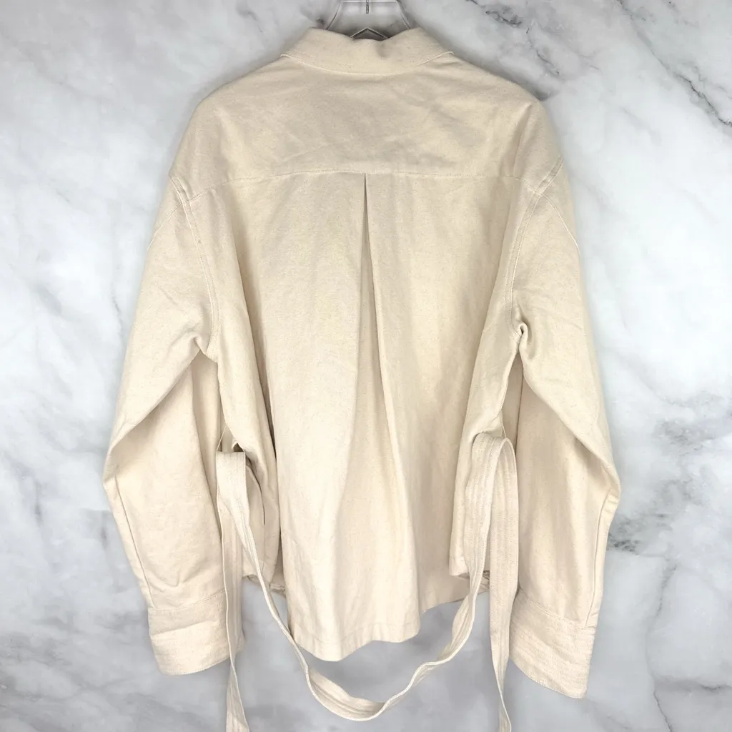 NWT L'Academie Lucie Shacket Collared Belted Button Down Shirt Jacket Canvas XL - Image 10