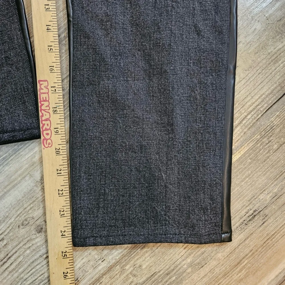 Abercrombie & Fitch Womens‎ 12s Ankle Straight Ultra High Rise Mixed Fabric Jean - Image 7