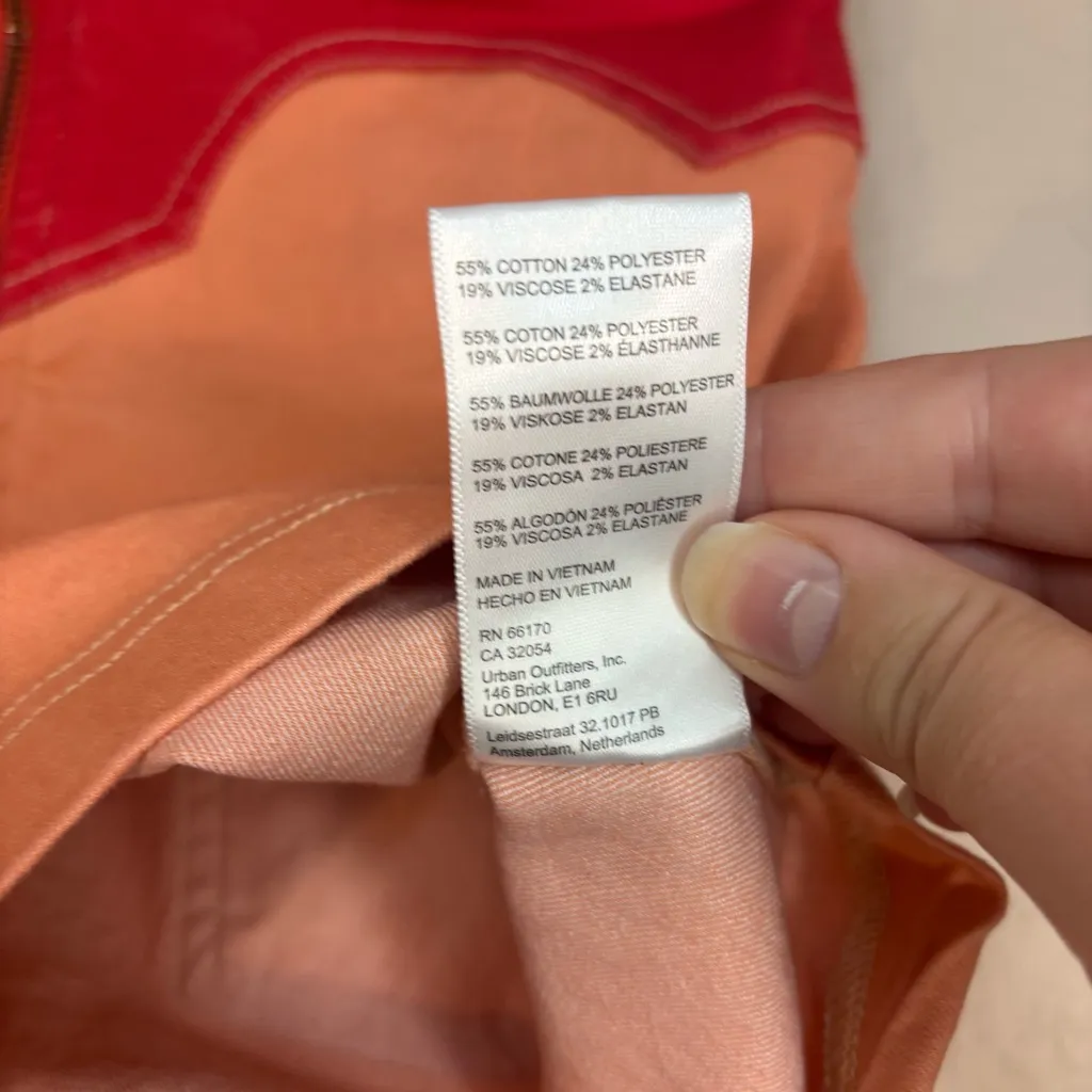 Urban Outfitters BDG Western Cowgirl Orange Red Mini Skirt Size S - Image 10