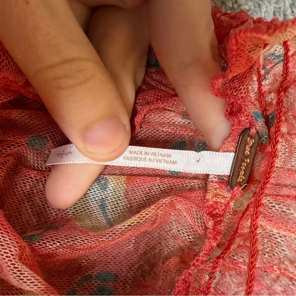 Free People Hello There Sheer Floral Long Sleeve Top Size Small - Image 8