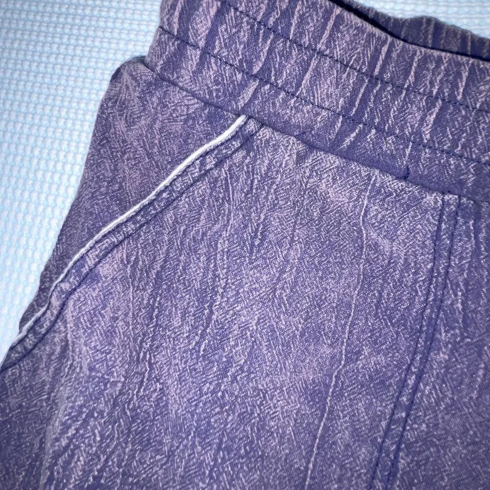 Umgee 1XL Purple Stone Wash Shorts Lightweight Boutique Pull On Casual - Image 4