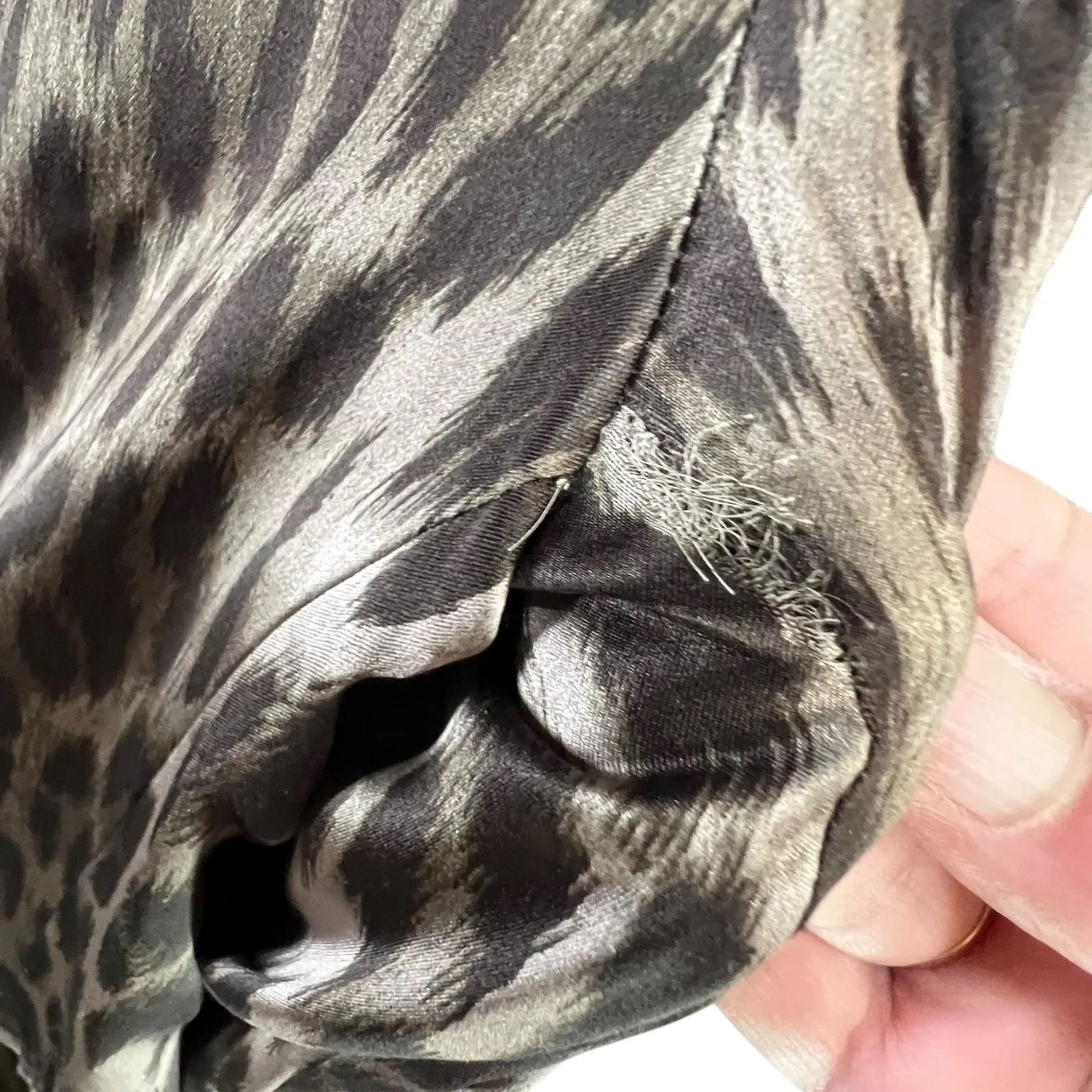 Lagence Taryn Silk Blazer Womens 2 Brown Leopard Print Double Breasted - FLAWED - Image 6