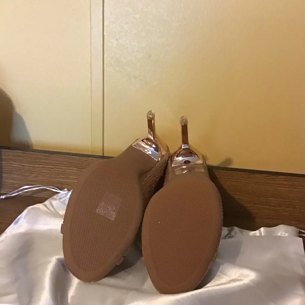 Golden glamour Sandals for glitter with stiletto tulle Mules - Image 6