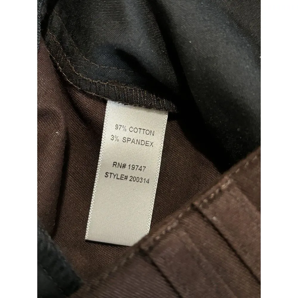 Counterparts Brown Flat Front Pants Size 16 High Rise Zip Elastic Band Waist - Image 5