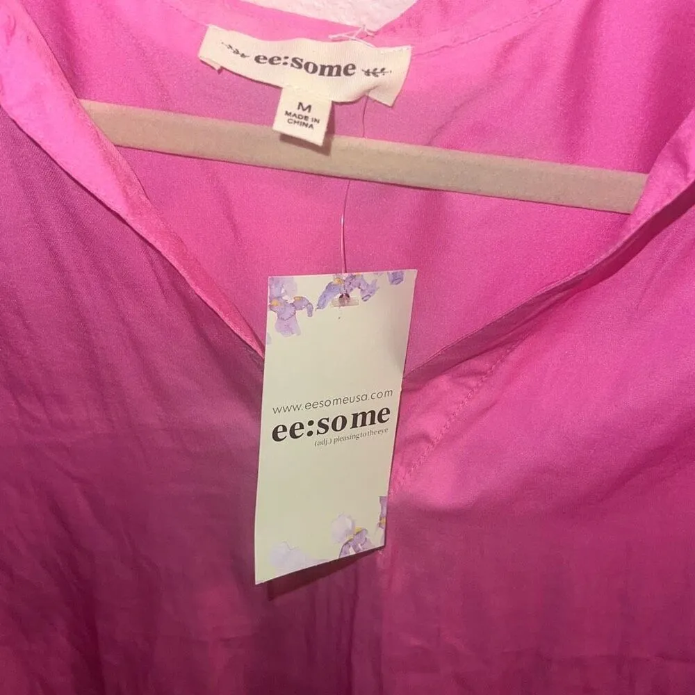 ✨EESOME COLLARD PINK SZ MEDIUM BLOUSE✨ Pink - Image 6