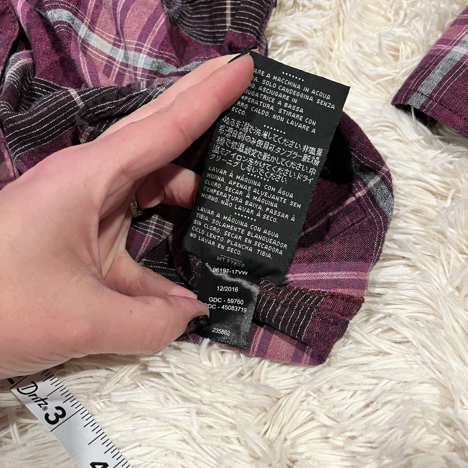 Harley Davidson Top Womens Small Plaid Button - Image 7