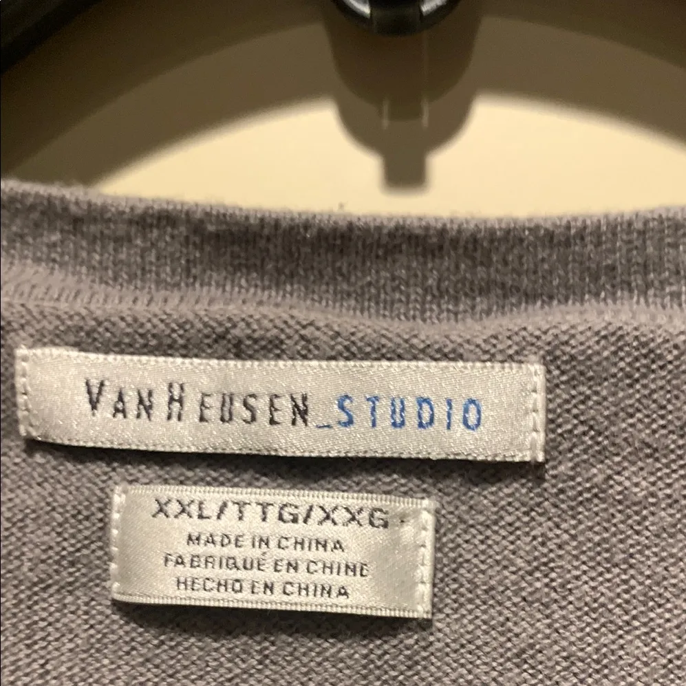 Van Heusen Gray Cardigan with Lace Overlay - Image 2