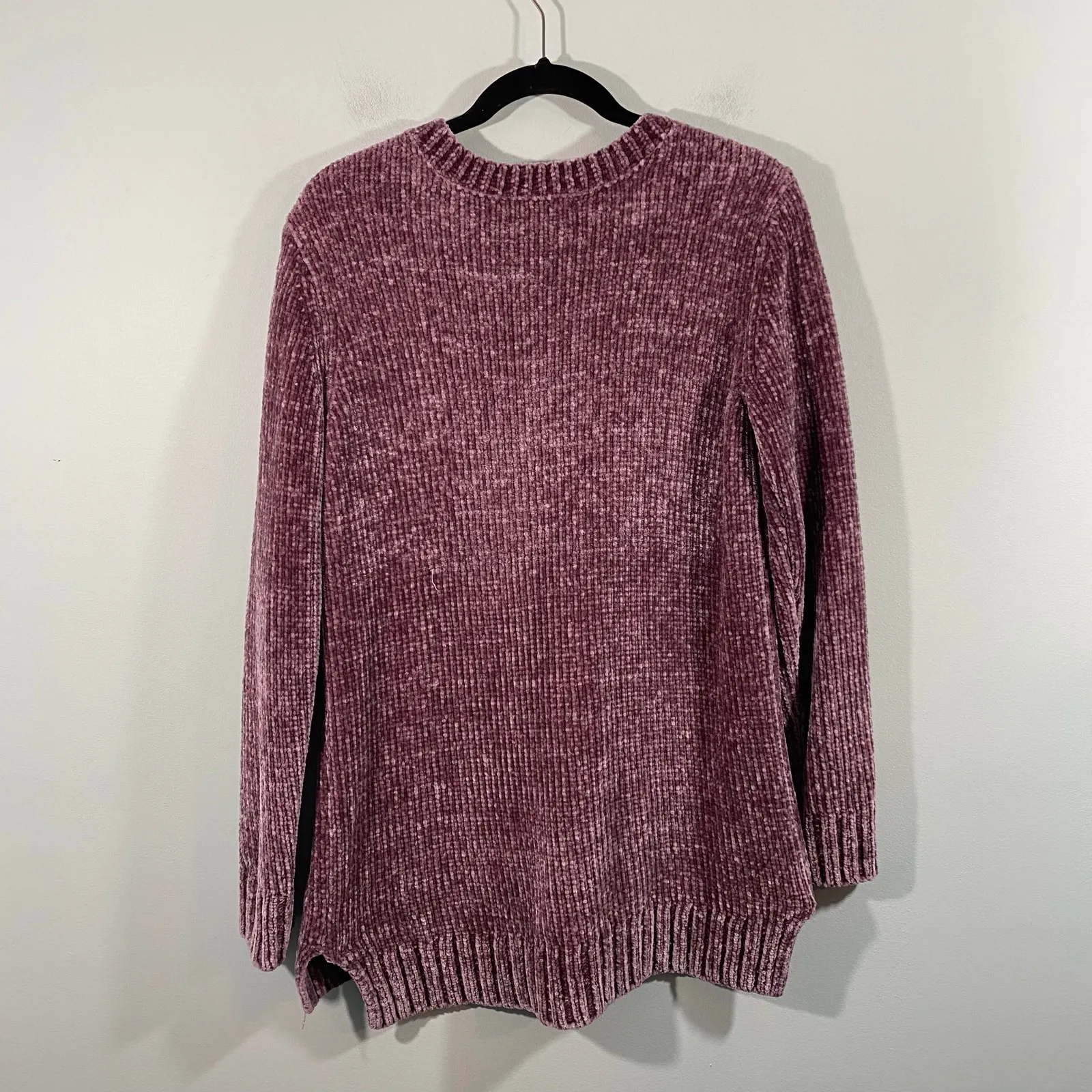 Orvis Women Plum Chenille V-neck Pullover Oversized Sweater Size M - Image 8