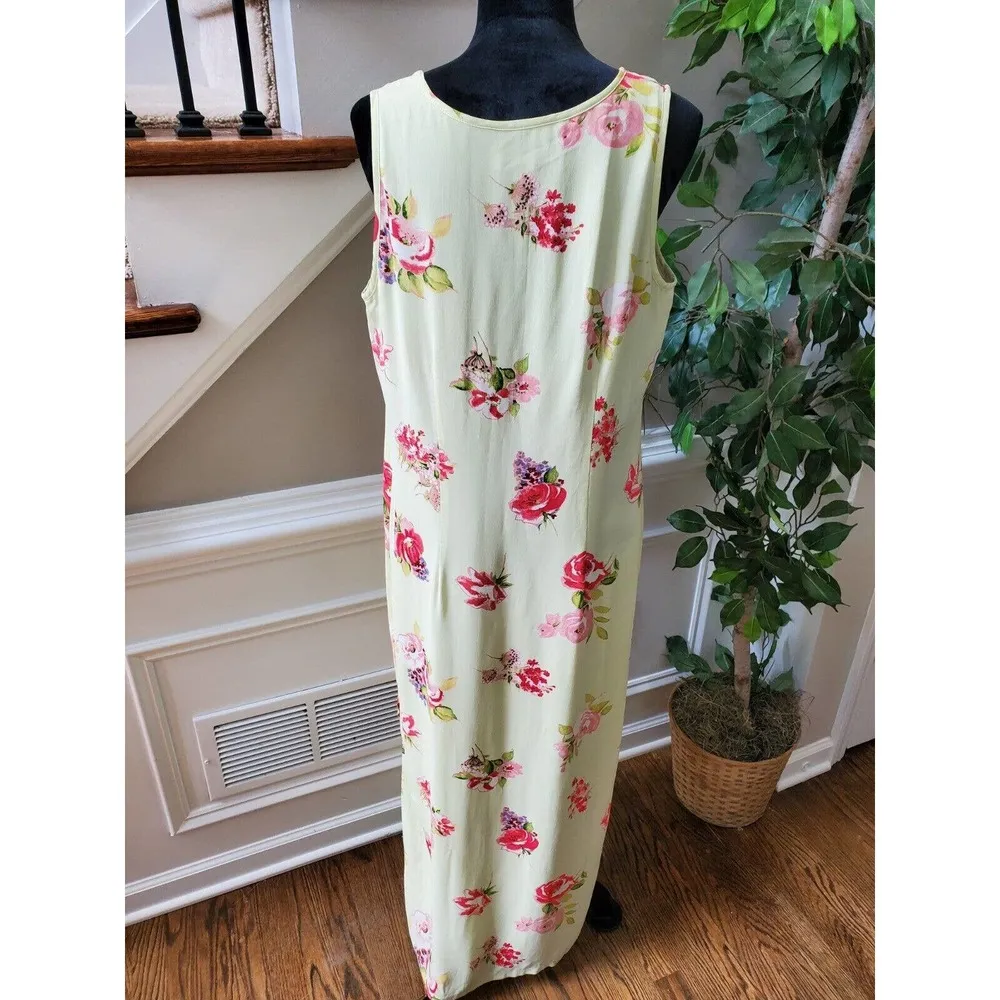 Vintage Karen Kane Floral Polyester Sleeveless Scoop Neck Long Maxi Dress 14 - Image 7