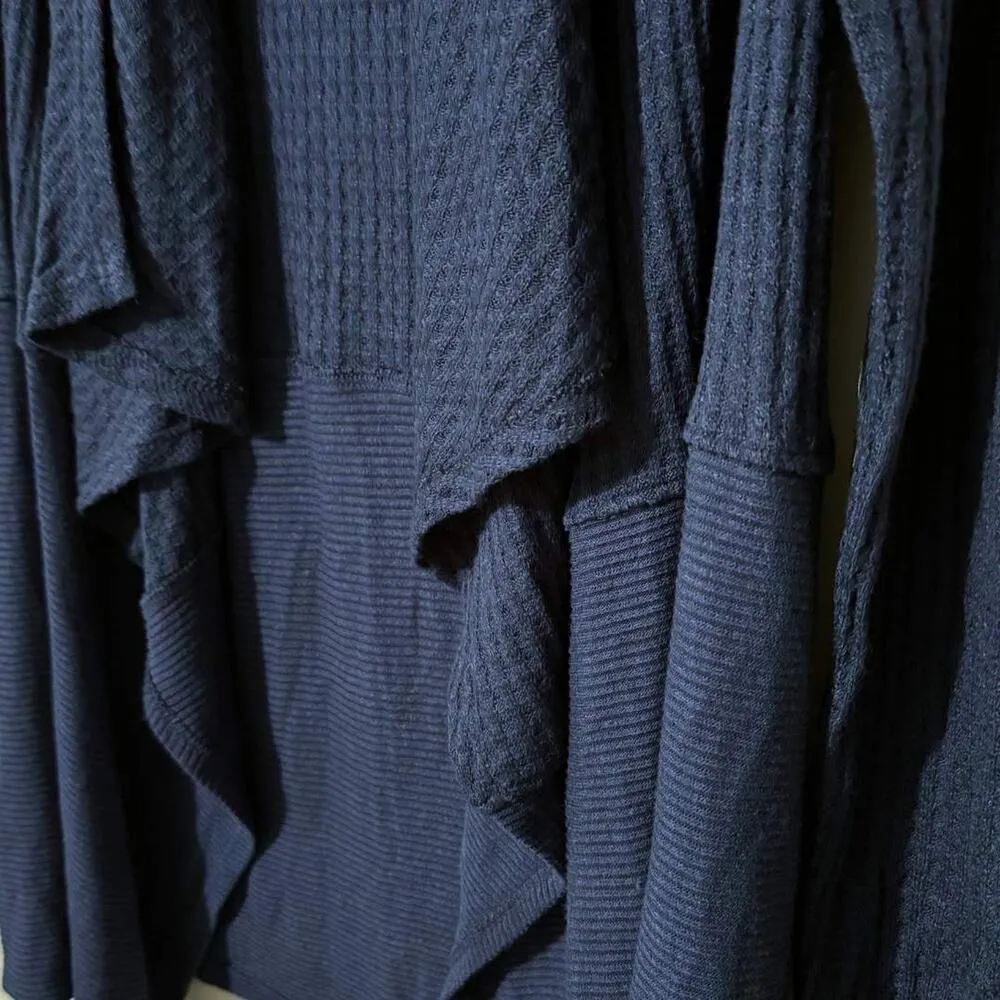 VELVET GRAHAM & SPENCER Navy Bertha Open Front Textured Cardigan Sweater NWT XS Blue - Image 6