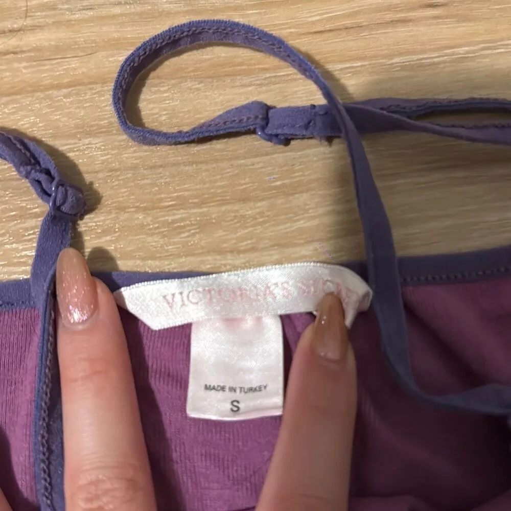 Vintage Victoria's Secret Purple Tank Top Size Small  Has super cute trim and so - Image 7