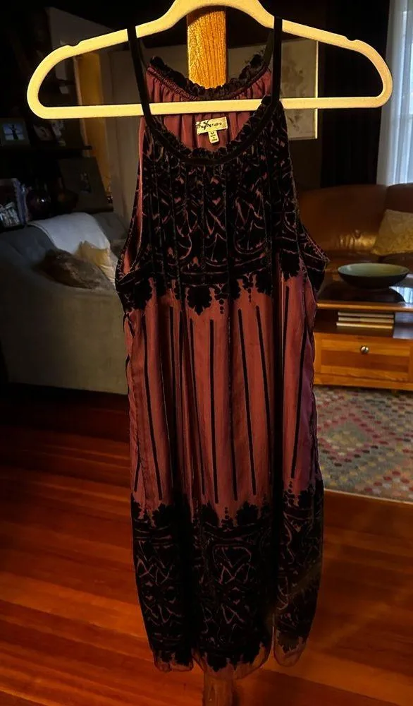 Maxx Studio velvet and chiffon shift sz M - Image 7