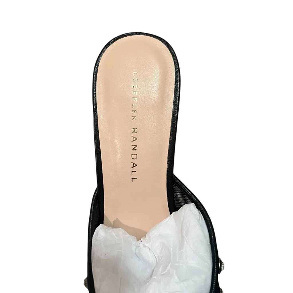 NEW NIB Loeffler Randall Paloma Mesh Mule Heels Black & Crystal - Image 4