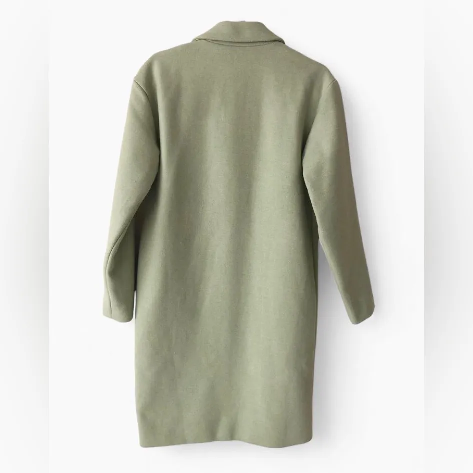 Pieces Alice wool blend coat in Sage Green Size small - Image 4