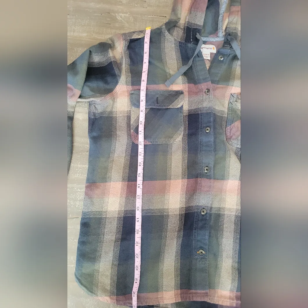 Carhartt Women's Beartooth Hooded Flannel Shirt. Size XL 16/18 - Image 8