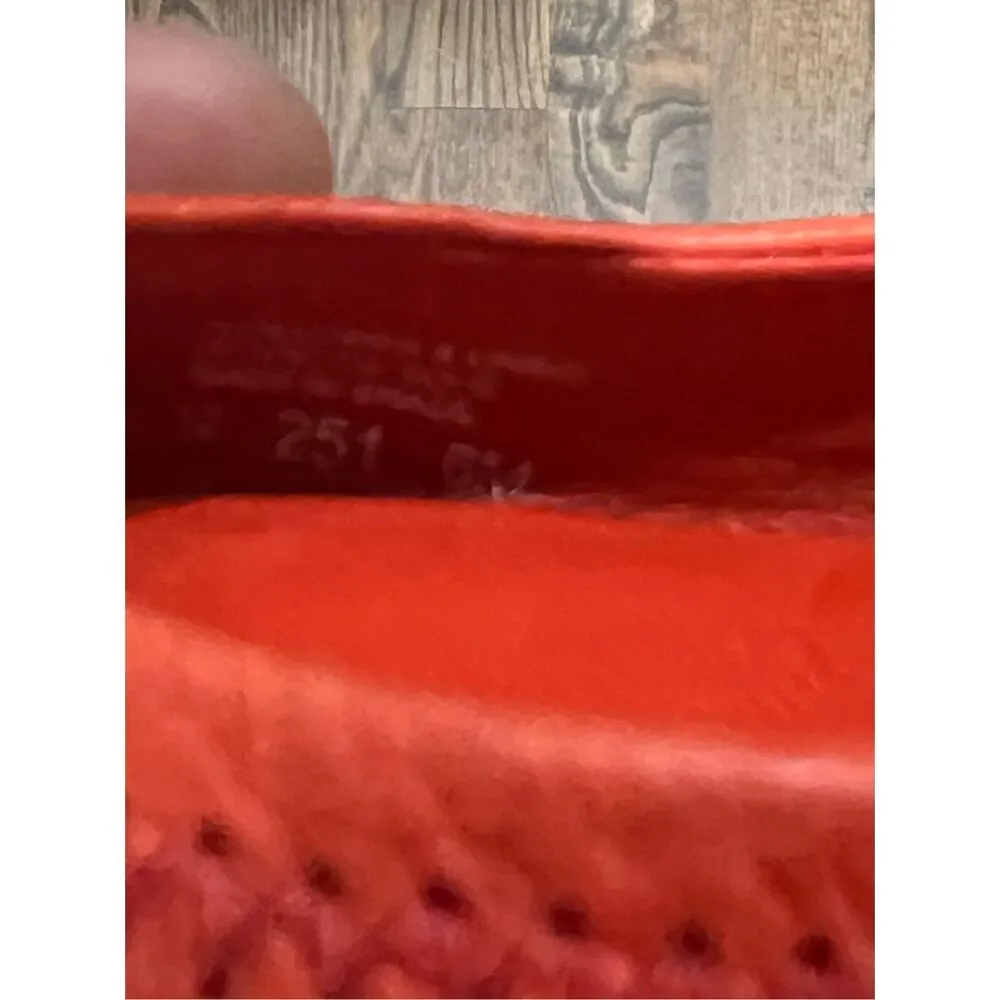 Tory Burch Minnie Travel Ballet Flats Red Pebbled Leather Women’s 6 - Image 10